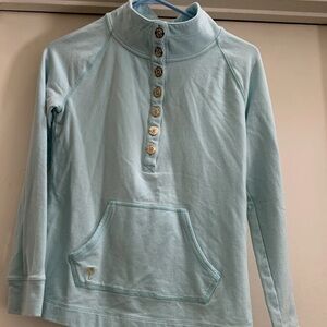 Lilly Pulitzer Light Blue Skipper Popover Jacket Gold Tone Buttons Small S RARE